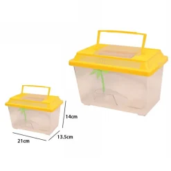 ACQUARIO VASCHETTA PESCI TARTARUGHE COPERCHIO MANIGLIA PRESA ARIA 21x13.5x14 CM