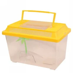 ACQUARIO VASCHETTA PESCI TARTARUGHE COPERCHIO MANIGLIA PRESA ARIA 21x13.5x14 CM