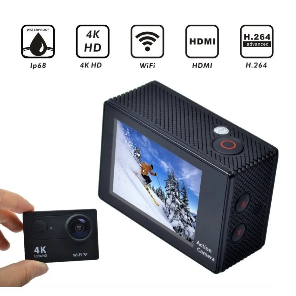 ACTION CAMERA 4K ULTRA HD PRO CAM WiFi WIRELESS SPORT GO VIDEOCAMERA SUBACQUEA