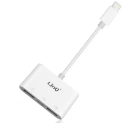 ADATTATORE 8 PIN LETTORE SCHEDE MEMORIA OTG 3IN1 LIGHTNING + 2 USB FEMMINA ITH488