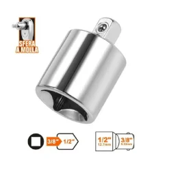 ADATTATORE ATTACCO QUADRATO 3/8" PER CHIAVI A BUSSOLA 1/2" SFERA A MOLLA 57217