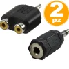 ADATTATORE AUDIO JACK A 2 JACK FEMMINA RCA + JACK MASCHIO A COASSIALE FEMMINA