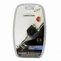 ADATTATORE AUDIO STEREO JACK 3.5 MM MASCHIO A 2 RCA FEMMINA AUDIO MAXTECH C-019