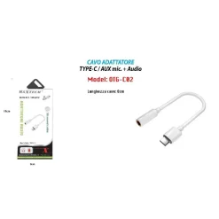 ADATTATORE CAVO AUDIO TYPE-C AUX 3,5MM MICROFONO PER CUFFIE MAXTECH OTG-C02
