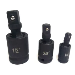 ADATTATORE CHIAVE BUSSOLA CRICCHETTO SET 3PZ RIDUTTORI 1/2 1/4 3/8 SNODO SFERICO