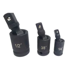 ADATTATORE CHIAVE BUSSOLA CRICCHETTO SET 3PZ RIDUTTORI 1/2 1/4 3/8 SNODO SFERICO