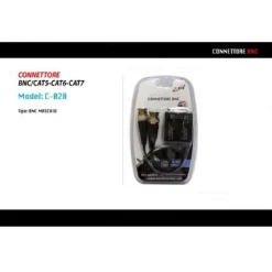 ADATTATORE CONNETTORE BNC CAT5-CAT6-CAT7 2 BNC MASCHIO PER TELECAMERA MAXTECH C-020