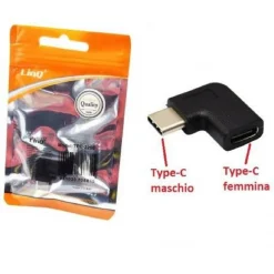 ADATTATORE CONNETTORE DA TYPE-C TIPO C MASCHIO A TYPE-C FEMMINA AD ANGOLO TPC-2205