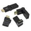 ADATTATORE CONNETTORE DA HDMI MASCHIO A HDMI FEMMINA 360° GOMITO GIREVOLE HDMF-360