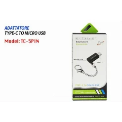 ADATTATORE CONVERTITORE DA TYPE-C A MICRO USB UNIVERSALE 5PIN SMARTPHONE TC-5PIN