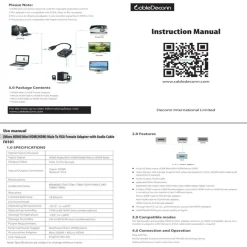 ADATTATORE CONVERTITORE HDMI A VGA 3 IN 1 CON AUDIO A MINI MICRO CAVO HDMI