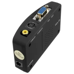 ADATTATORE CONVERTITORE VIDEO DA VGA RCA S-VIDEO IN VGA OUT PC NOTEBOOK NERO