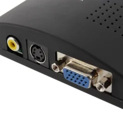 ADATTATORE CONVERTITORE VIDEO DA VGA RCA S-VIDEO IN VGA OUT PC NOTEBOOK NERO