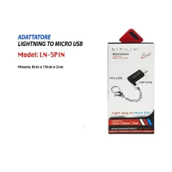 ADATTATORE DA LIGHTNING A MICRO USB COMPATIBILITA' IPHONE IPOD IPAD MAXTECH LN-5PIN