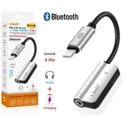 ADATTATORE 2IN1 DA 8 PIN A LIGHTNING + JACK 3,5MM AUDIO BLUETOOTH RICARICA AV9044