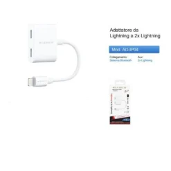ADATTATORE LIGHTNING A DOPPIO LIGHTNING AUDIO RICARICA IPOD IPAD IPHONE AD-IP04