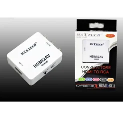 ADATTATORE MAXTECH CONVERTITORE VIDEO DA HDMI A RCA INTERFACCIA HDMI2AV CHDMI-RCA