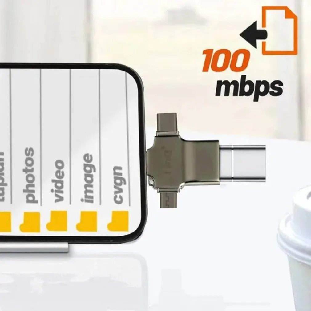 ADATTATORE OTG 3IN1 DA LIGHTNING TYPE-C MICRO USB A USB FEMMINA 100 MBPS OTGU940