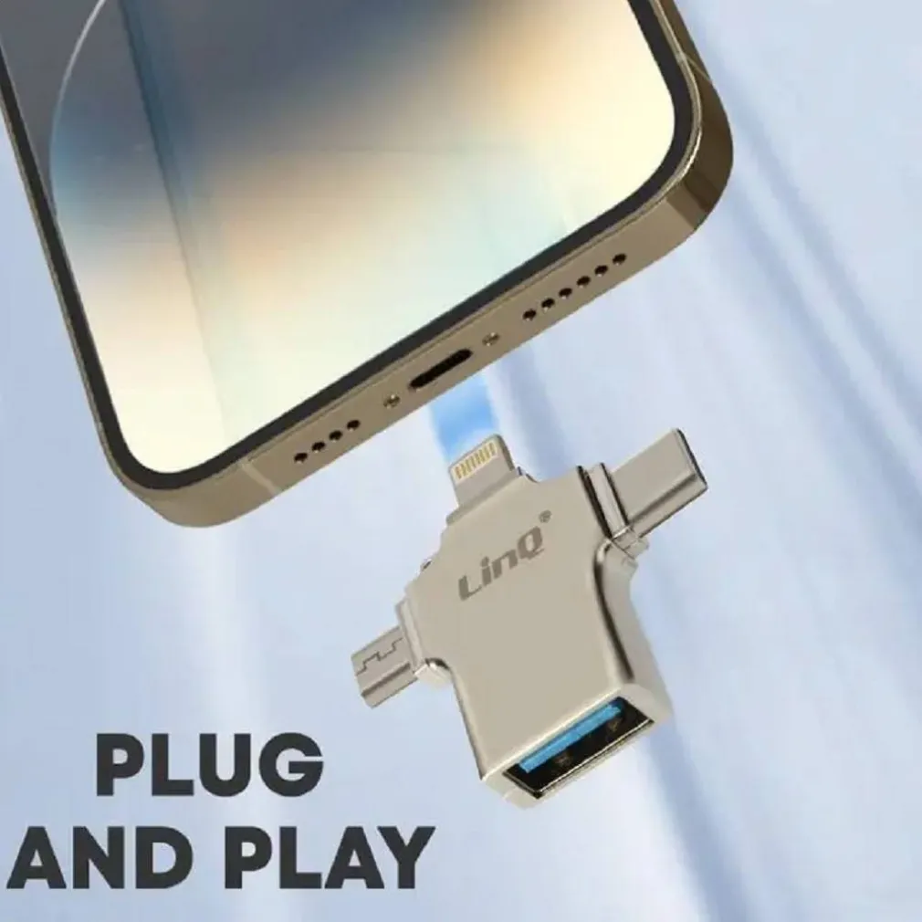 ADATTATORE OTG 3IN1 DA LIGHTNING TYPE-C MICRO USB A USB FEMMINA 100 MBPS OTGU940