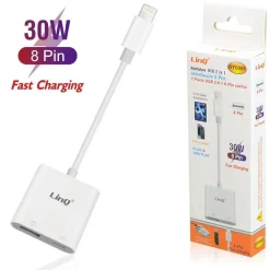 ADATTATORE OTG 2IN1 INTERFACCIA 8 PIN A PORTA USB2.0 + LIGHTNING CARICA 30W OTG597