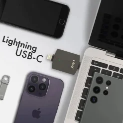 ADATTATORE OTG 2IN1 TYPE-C + LIGHTNING + 2XUSB FEMMINA OTG-U829 TRASFERIMENTO DATI