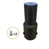 ADATTATORE PER BRACCIO FARO LAMPIONE STRADALE IN METALLO NERO CON 3 VITI FISSAGGIO PT-58MM