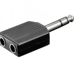 ADATTATORE SDOPPIATORE AUDIO STEREO MASCHIO JACK 6,35MM + 2 JACK FEMMINA 6,35MM
