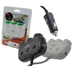 ADATTATORE SDOPPIATORE TRIPLO ACCENDISIGARI PER AUTO 12V + 2 USB RICARICA C-12C5