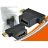 ADATTATORE VIDEO CONVERTIRE SPINA HDMI FEMMINA A MINI E MICRO HDMI MASCHIO HF-103