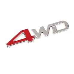 ADESIVO DECORAZIONE 3D IN METALLO CROMATO PER AUTO FIGURA STEMMA 4WD STICKER