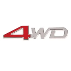 ADESIVO DECORAZIONE 3D IN METALLO CROMATO PER AUTO FIGURA STEMMA 4WD STICKER