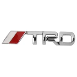 ADESIVO DECORAZIONE 3D IN METALLO CROMATO PER AUTO FIGURA STEMMA TRD STICKER