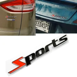 ADESIVO DECORAZIONE 3D IN METALLO CROMATO PER AUTO FIGURA STEMMA SPORTS STICKER