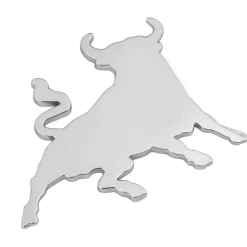 ADESIVO DECORAZIONE 3D METALLO CROMATO PER AUTO FIGURA STEMMA TORO BULL STICKER