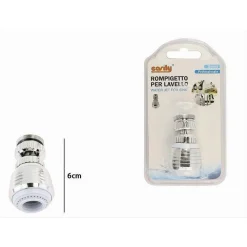 AERATORE ROMPIGETTO PER RUBINETTO LAVELLO CUCINA CROMATO BIANCO SNODATO 6CM 87161