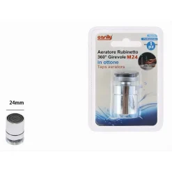 AERATORE ROMPIGETTO RUBINETTO 360° GIREVOLE M24 CON SNODO PER BIDET OTTONE 69169