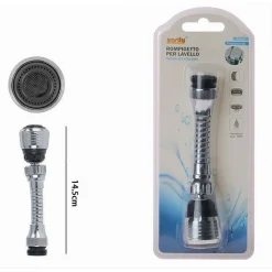 AERATORE ROMPIGETTO RUBINETTO DA CUCINA CROMATO NERO SNODATO 2 GETTI ACQUA 69258