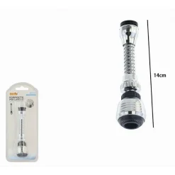 AERATORE ROMPIGETTO RUBINETTO CUCINA CROMATO NERO SNODATO FLESSIBILE 14CM 87158