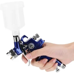 AEROGRAFO AD ARIA COMPRESSA UGELLO 1.7MM PISTOLA SPRUZZO SPRAY 600ML VERNICIARE HVLP