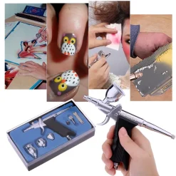 AEROGRAFO DOPPIA AZIONE TRATTO FINE 0,3MM AEROPENNA ARIA COMPRESSA SERBATOI