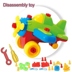 AEROPLANO GIOCATTOLO EDUCATIVO PER BAMBINI SMONTA E RIMONTA CON SET N.2 ATTREZZI