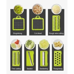 AFFETTATRICE MANUALE AFFETTA TAGLIA VERDURE 12 IN 1 MANDOLINA CON CONTENITORE