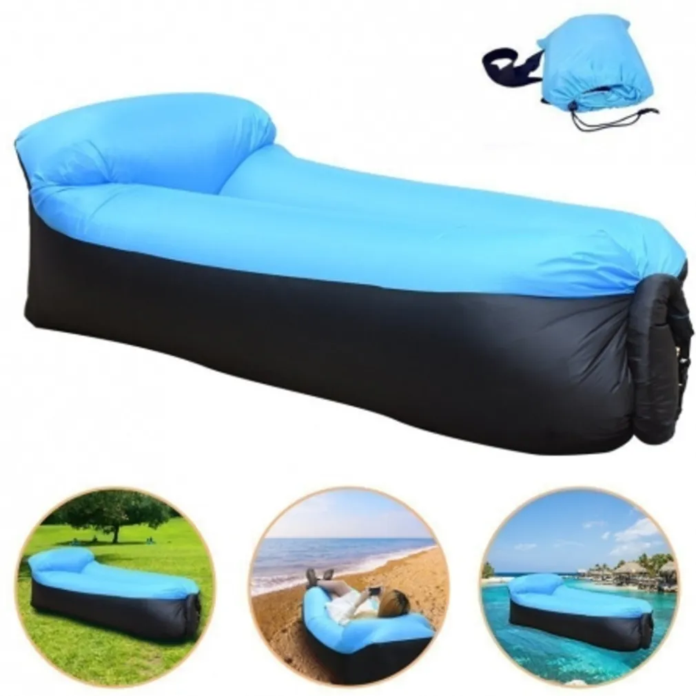 AIR BAG LETTINO CON TASCA GONFIABILE HANGOUT SACCO DIVANO MATERASSINO SLEEPING