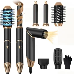 AIR STYLER 5IN1 SPAZZOLA CAPELLI AD ARIA CALDA ASCIUGACAPELLI LISCIO ONDE RICCI MULTIFUNZIONE