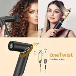 AIR STYLER 5IN1 SPAZZOLA CAPELLI AD ARIA CALDA ASCIUGACAPELLI LISCIO ONDE RICCI MULTIFUNZIONE