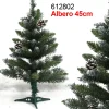 ALBERO DI NATALE 45 CM VERDE EFFETTO INNEVATO CON PIGNE DECORAZIONI ADDOBBI
