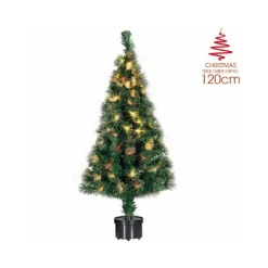 ALBERO DI NATALE A FIBRA OTTICA 140 PUNTE CHRISTMAS TREE LUCI NATALE 120CM VERDE