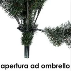 ALBERO DI NATALE ARTIFICIALE BASE A CROCE DA 210CM SUPER FOLTO CON RAMI VERDE