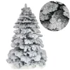 ALBERO DI NATALE 240CM ABETE SNOW CON EFFETTO INNEVATO BIANCO BASE A CROCE
