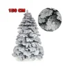 ALBERO DI NATALE 150CM ABETE SNOW CON EFFETTO INNEVATO BIANCO BASE A CROCE